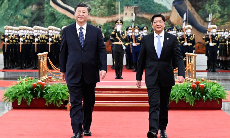 Chinese President Xi Jinping holds a welcoming ceremony for Philippine President Ferdinand Romualdez Marcos Jr. prior to their talks at the Great Hall of the People in Beijing, capital of China, Jan. 4, 2023.(Photo: Xinhua)