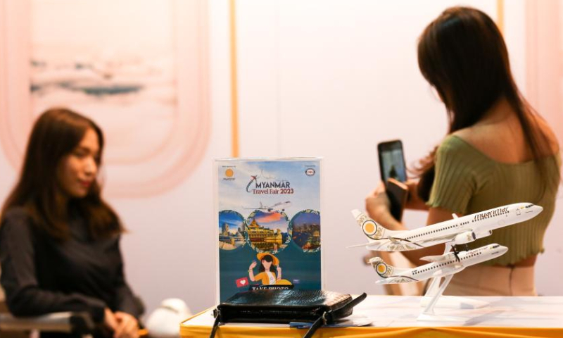 People visit the Myanmar Travel Fair 2023 at the Secretariat Yangon in Yangon, Myanmar, Jan. 27, 2023. Myanmar kicked off a three-day travel fair in its commercial city of Yangon on Friday for the first time since the outbreak of COVID-19. Photo: Xinhua