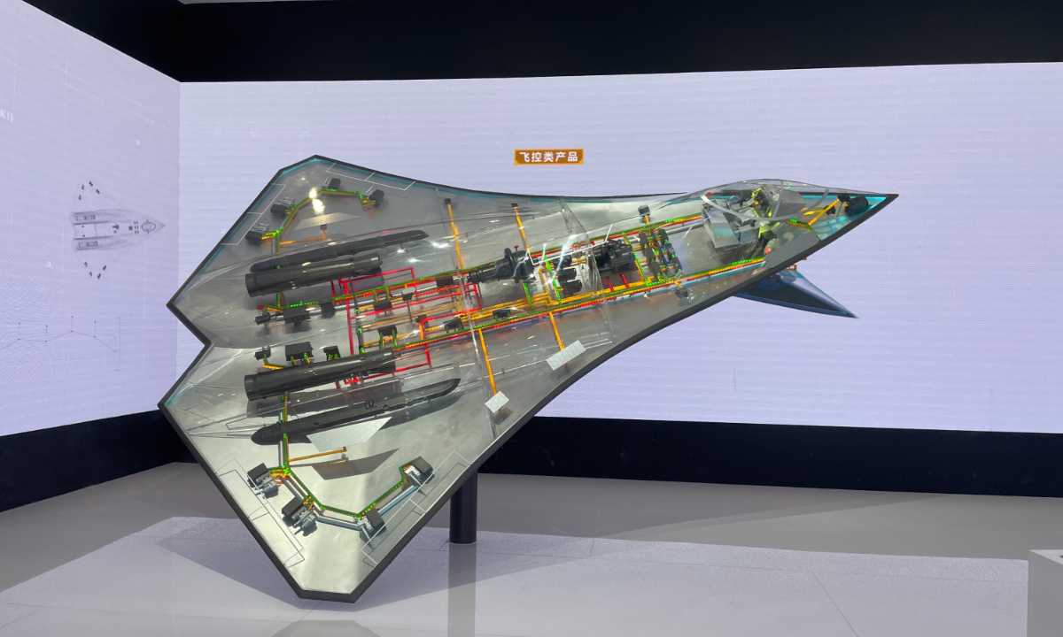 A concept model of a next-generation fighter jet was displayed at Airshow China 2022 held in Zhuhai, South China’s Guangdong Province in November 2022. Photo: Liu Xuanzun/GT