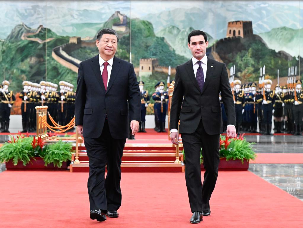 Chinese President Xi Jinping holds a welcoming ceremony for visiting Turkmen President Serdar Berdimuhamedov prior to their talks at the Great Hall of the People in Beijing, capital of China, Jan 6, 2023. Photo:Xinhua