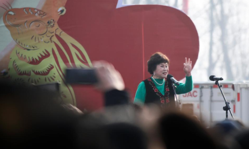 Folk artists perform at the Quyi fair in Majie Village of Baofeng County, central China's Henan Province, Feb. 3, 2023. Photo: Xinhua