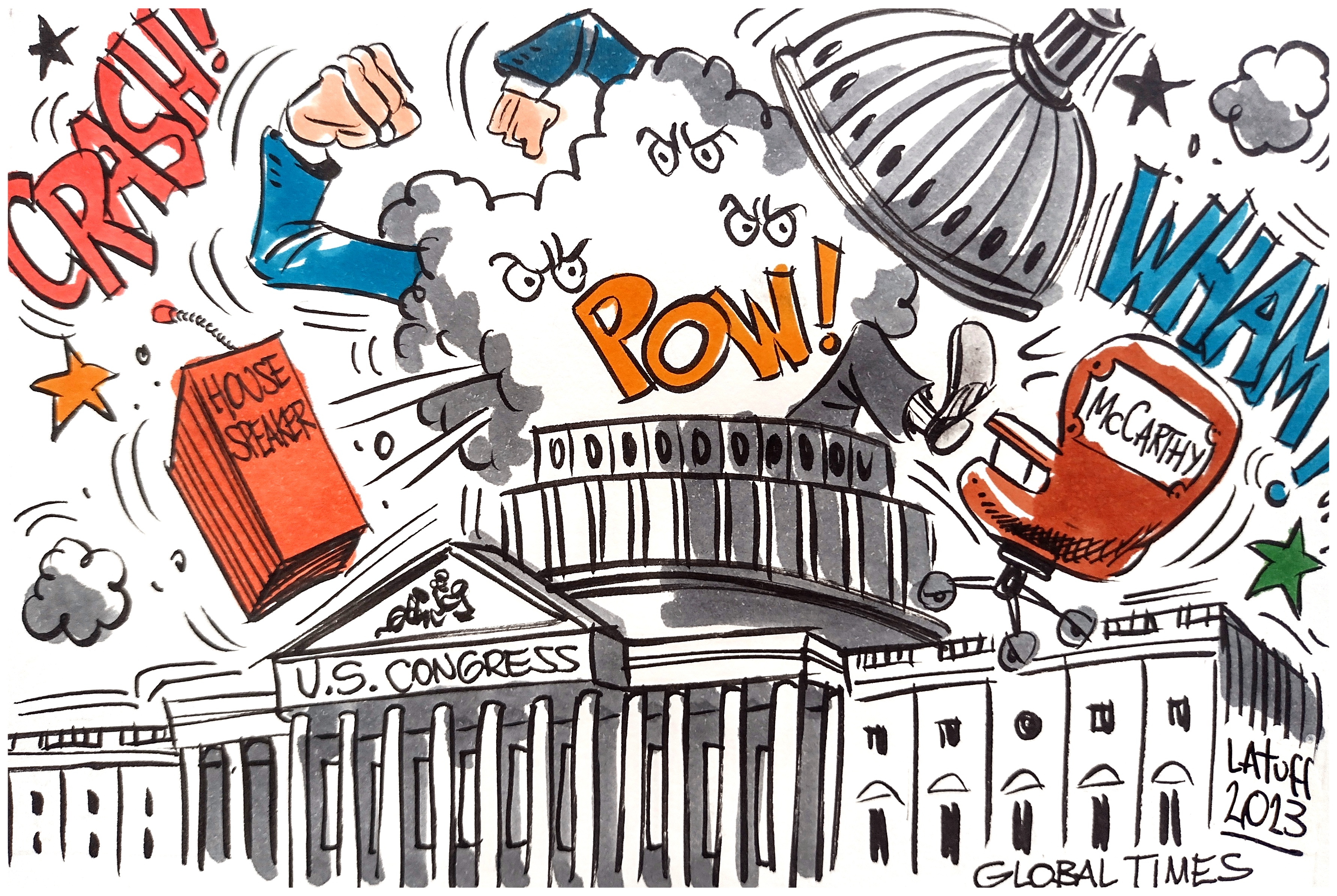 Historic deadlock drags on in US House. Cartoon: Carlos Latuff