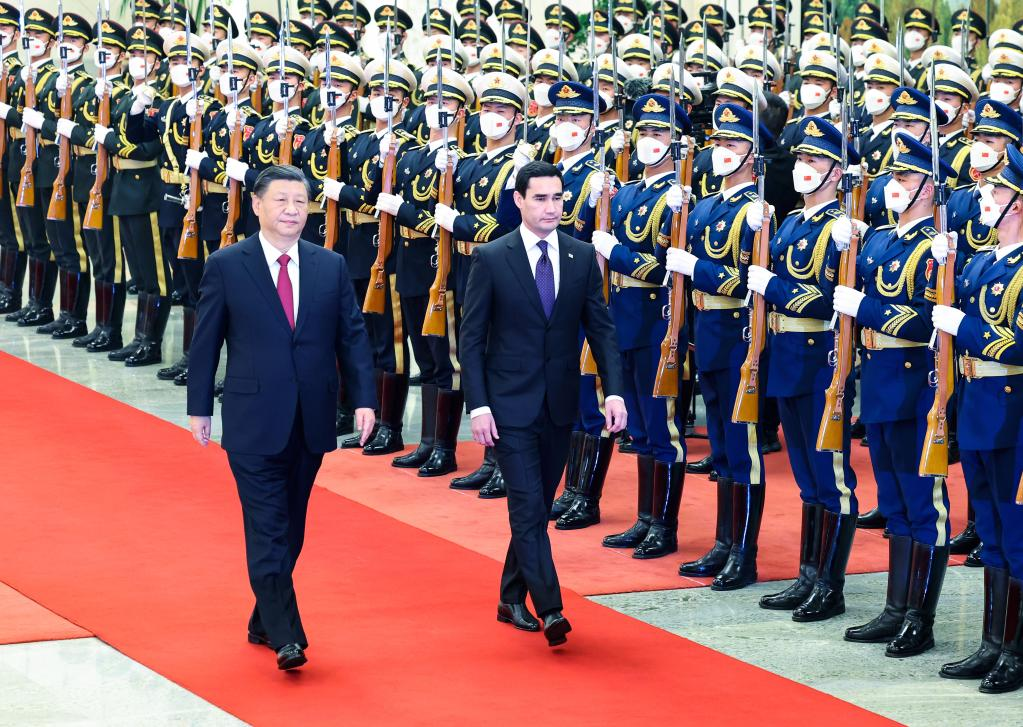 Chinese President Xi Jinping holds a welcoming ceremony for visiting Turkmen President Serdar Berdimuhamedov prior to their talks at the Great Hall of the People in Beijing, capital of China, Jan 6, 2023. Photo:Xinhua