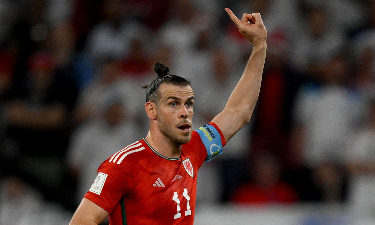 Wales' forward Gareth Bale gestures during the World Cup Qatar 2022 Group B soccer match between Wales and England in Doha, Qatar. File photo: AFP