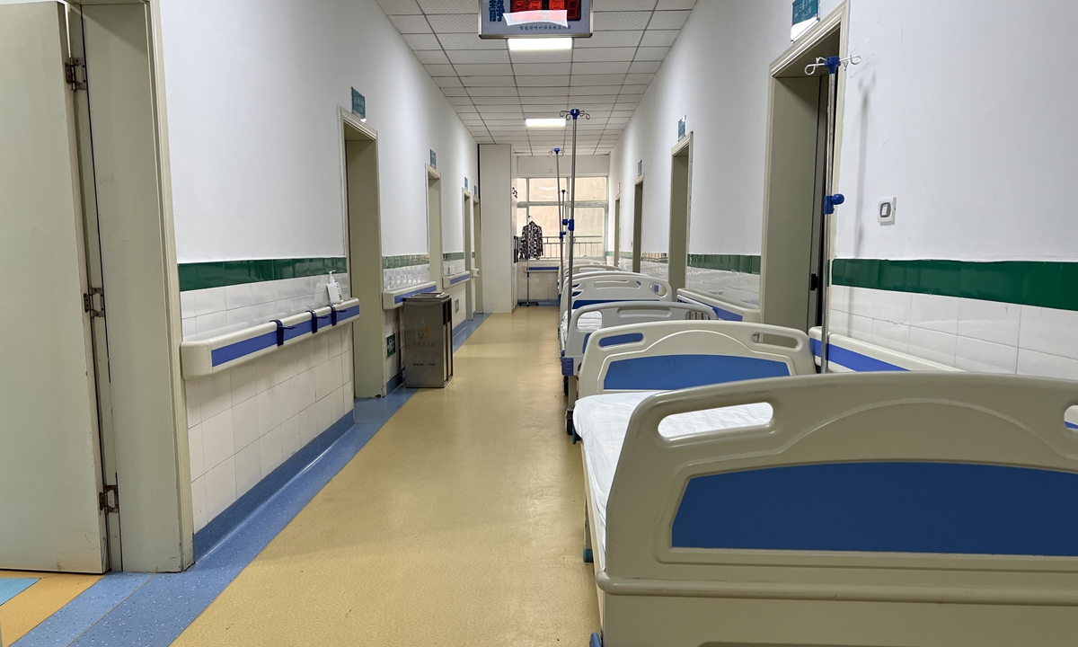 A photo taken at a township hospital in Shuikou, Chongqing on January 23. Hospital beds are mostly empty after COVID-19 infections ebbed away in this small town two weeks ago. Photo: Zhao Yusha/GT