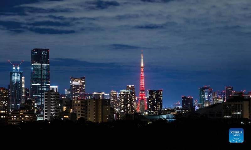 Tokyo Tower is lit up in red to celebrate the upcoming Chinese Lunar New Year, or Spring Festival, in Tokyo, Japan, Jan. 21, 2023. (Xinhua/Zhang Xiaoyu)