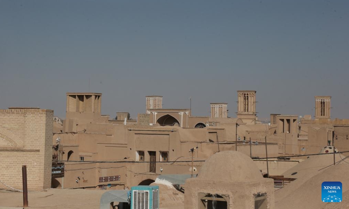 This photo taken on Jan. 24, 2023 shows wind catchers in Yazd, Iran.
