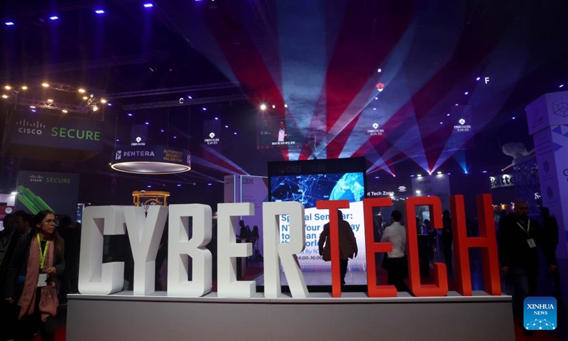 People attend the CyberTech Global in Tel Aviv, Israel, on Jan. 31, 2023.(Photo: Xinhua)