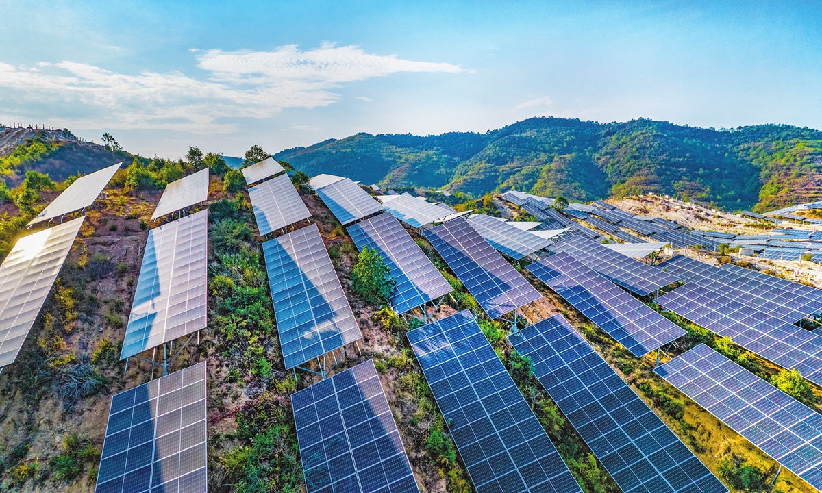 Photovoltaic power stations in Xinyu,East China's Jiangxi Province Photo: VCG