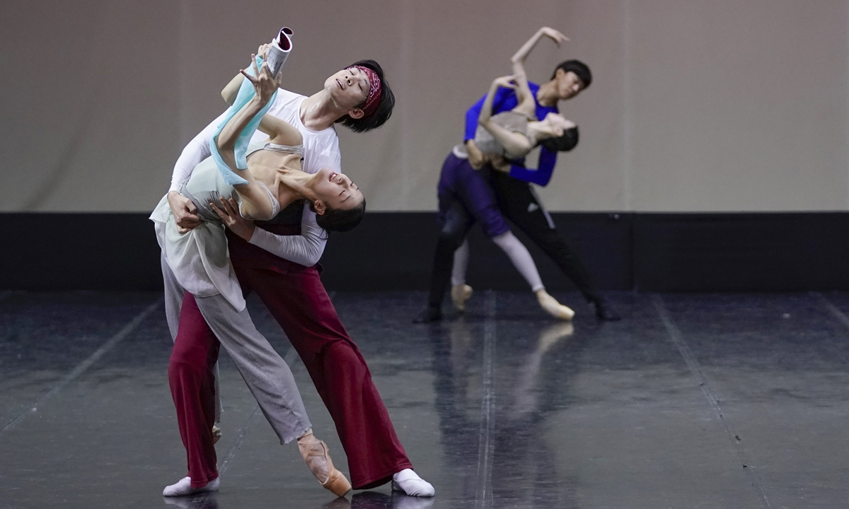 On February 2, 2023, members of the National Ballet of China are seen during a rehearsal of 