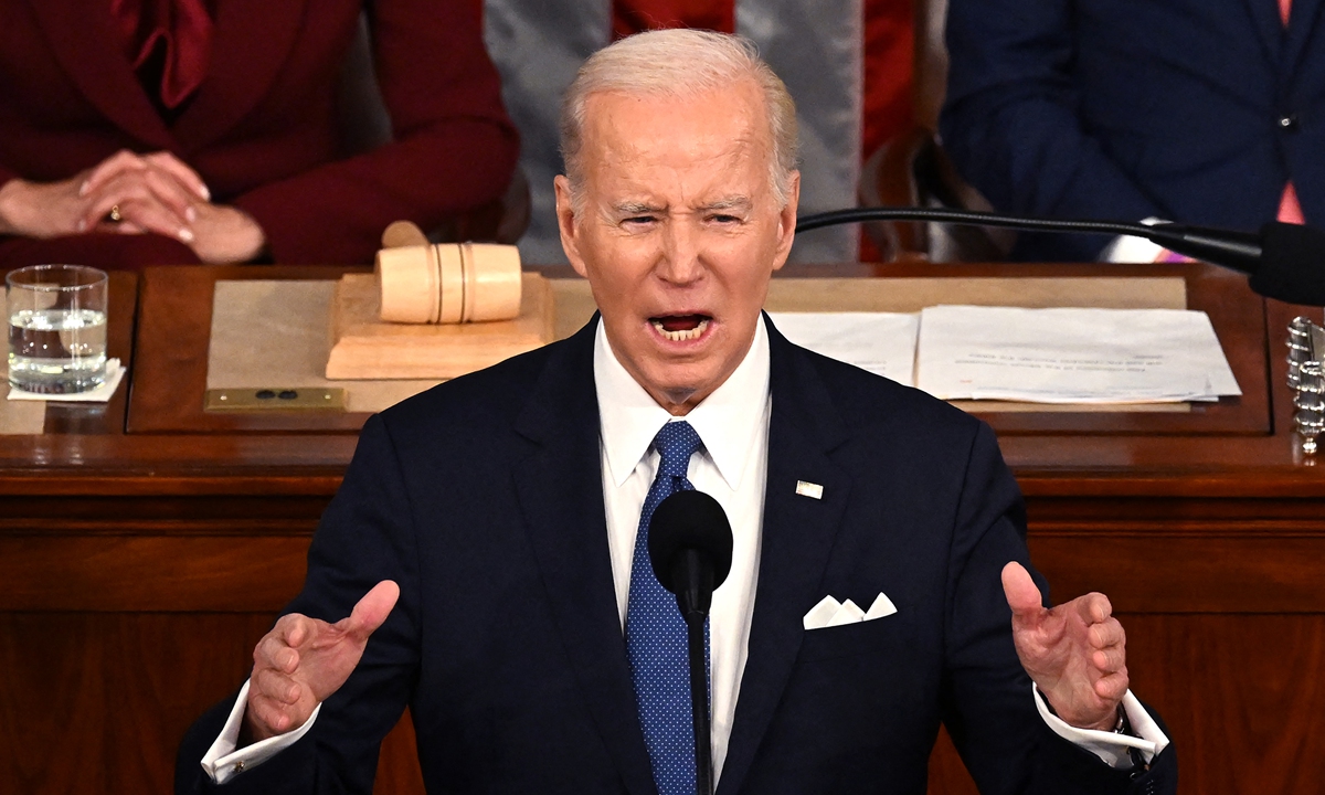 US President Joe Biden delivers the State of the Union address in the House Chamber of the US Capitol in Washington, DC, on February 7, 2023. Photo: AFP
