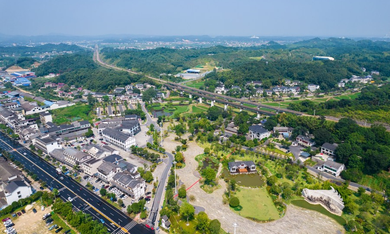 Aerial photo taken on Aug. 1, 2022 shows the Qingxi Village in the city of Yiyang in central China's Hunan Province.Photo: Xinhua