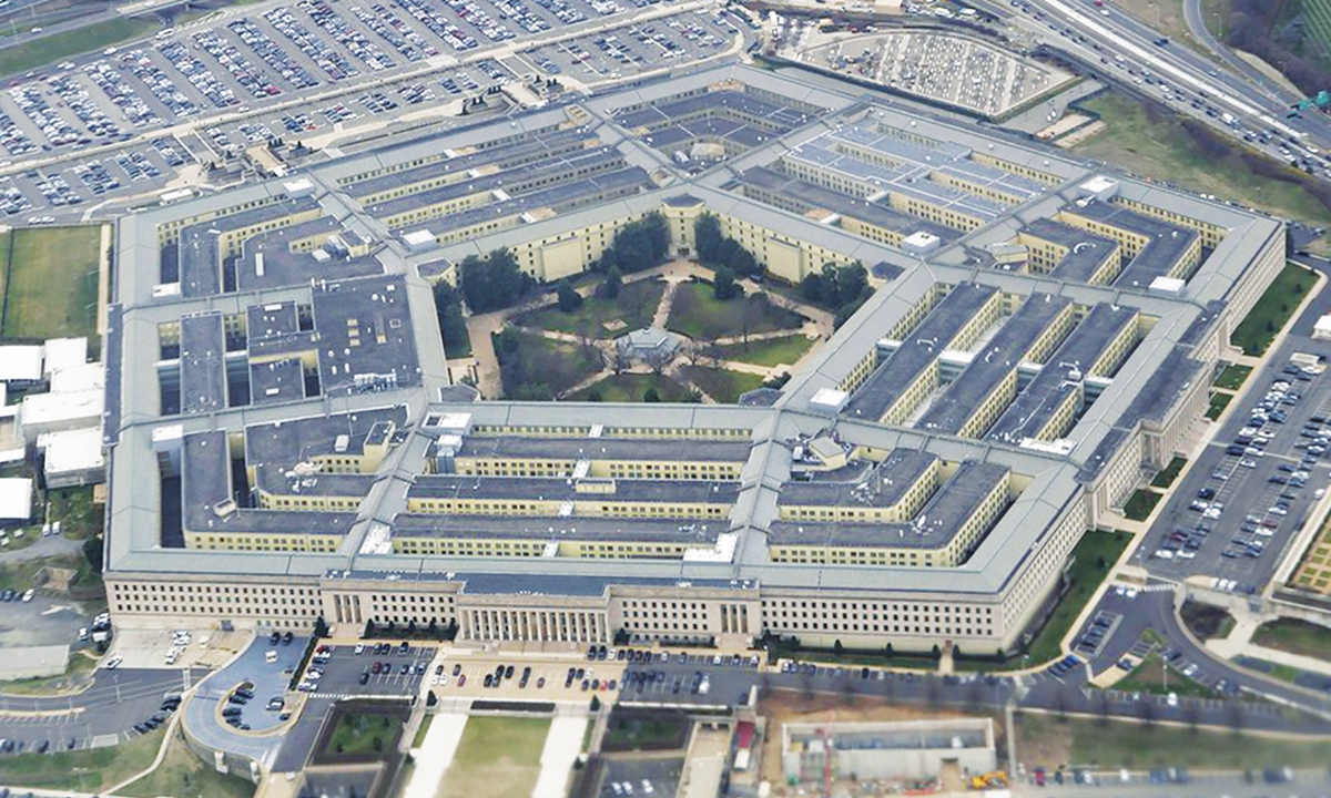 The Pentagon seen from an airplane over Washington DC. Photo: Xinhua