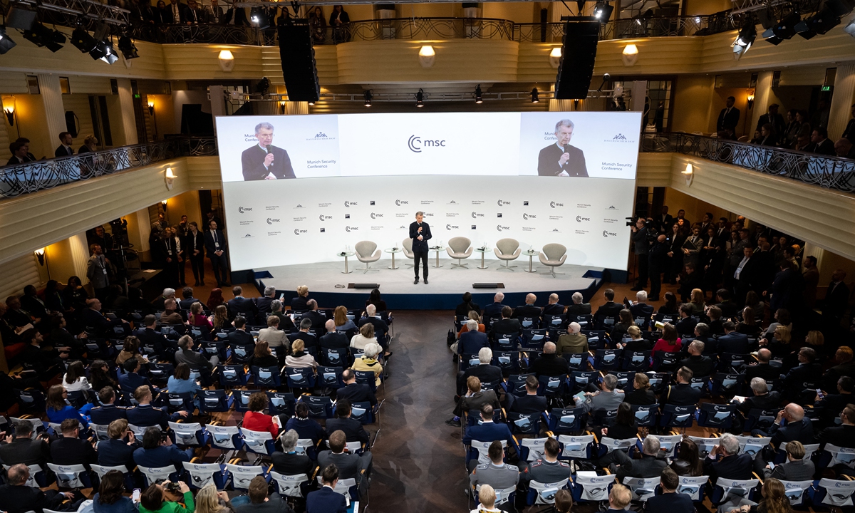 Christoph Heusgen, Chairman of the Munich Security Conference, delivers his closing statement at the Security Conference on February 19, 2023 in Munich, Germany. The 59th Munich Security Conference (MSC) took place from February 17 to 19, 2023.Photo:VCG