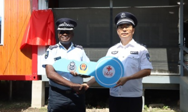 Officials attend the handover ceremony of the China assisted forensic laboratory completed in Solomon Islands. Photo: courtesy of Chinese Embassy in the Solomon Islands