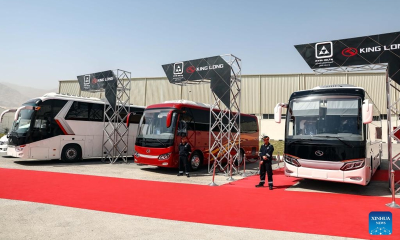 Photo taken on Feb. 28, 2023 shows buses at a bus assembly plant co-built by Chinese and Saudi firms in Suez Governorate, Egypt. A new bus assembly plant co-built by Chinese and Saudi firms has started production in New Suez City, with the first batch of transport buses expected to roll off the assembly line soon.(Photo: Xinhua)
