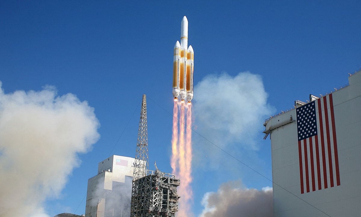 The United Launch Alliance launches its last Delta IV heavy rocket from Vandenberg Space Force Base, California on September 24, 2022. This mission, dubbed NROL-91, lofted a top-secret spy satellite for the US National Reconnaissance Office. Photo: VCG
