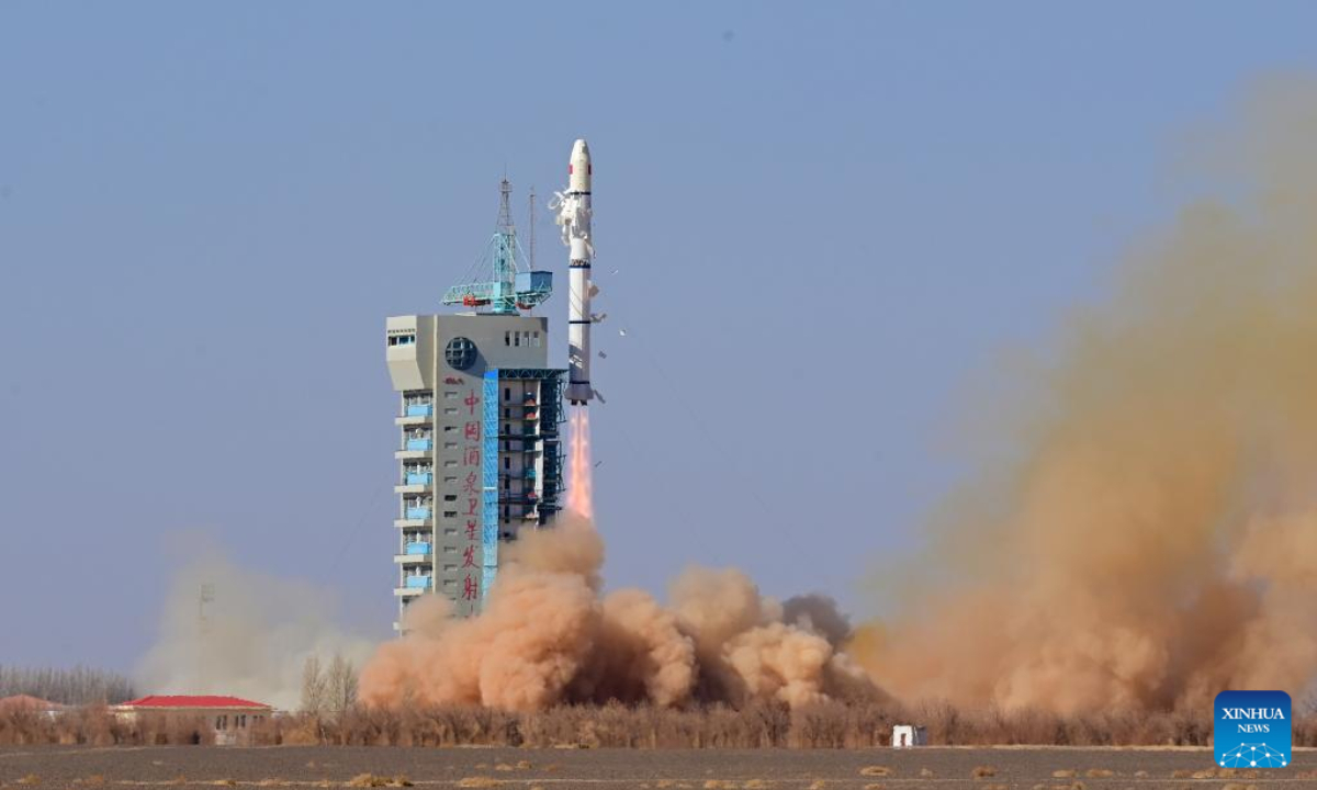 A new remote sensing satellite is launched by a Long March-2C carrier rocket from the Jiuquan Satellite Launch Center in northwest China, Feb 24, 2023. The satellite entered its planned orbit successfully. Photo:Xinhua