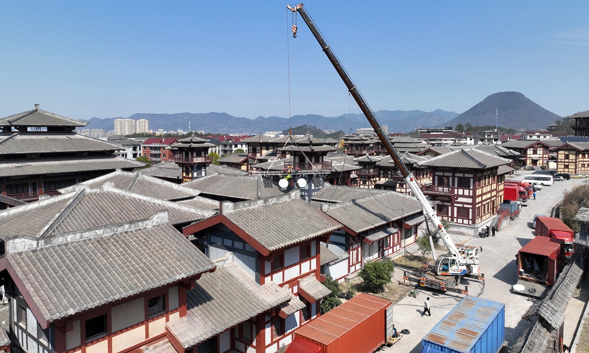 A crew shoots a film at Hengdian World Studios. Photo: Courtesy of Shan Guanding, the Hengdian Group