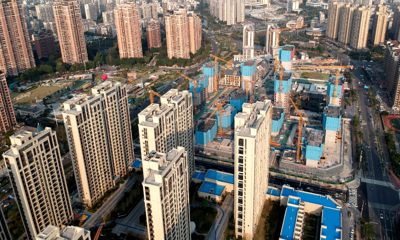 A newly built residential building is seen in Fuzhou, East China's Fujian Province, on March 1, 2023. Photo: VCG