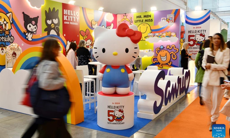 People visit the Children's Book Fair in Bologna, Italy, on March 7, 2023. The 60th Bologna Children's Book Fair is held here from March 6 to March 9.(Photo: Xinhua)