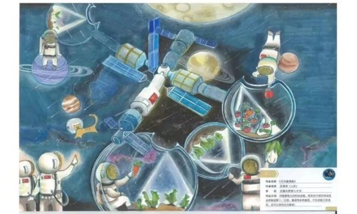 The painting Space Vegetable Capsule created by Zhang Ruiqi.Photo:web