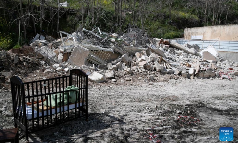 The ruins of a demolished house are pictured in the Wadi al-Joz neighborhood, East Jerusalem, March 6, 2023.(Photo: Xinhua)