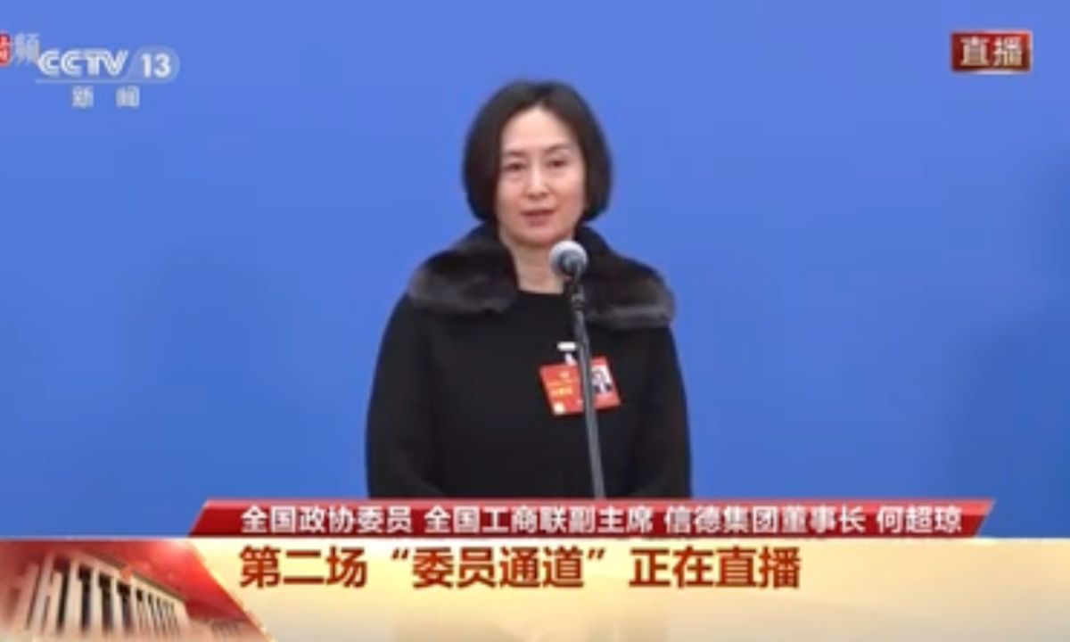 Pansy Ho Chiu-king, a member of the National Committee of the Chinese People’s Political Consultative Conference (CPPCC) from HKSAR. Photo: CCTV