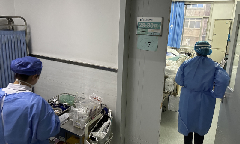 The photo taken on January 5, 2023 shows the respiratory department of the Ninth Hospital of Xi'an. Photo: VCG
