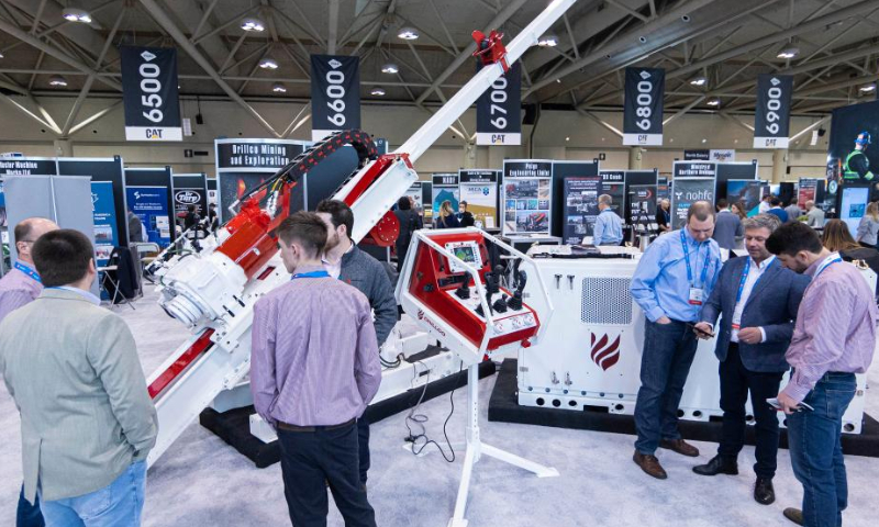Attendees visit the 2023 Prospectors and Developers Association of Canada (PDAC) International Convention in Toronto, Canada, on March 5, 2023. The four-day event opened here on Sunday. (Photo by Zou Zheng/Xinhua)