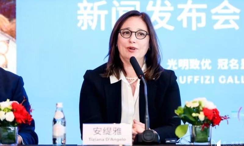 Tiziana D’Angelo, Consul General of Italy in Shanghai introduces the Botticelli and the Renaissance exhibition in Shanghai on March 16. Photo: Global Times