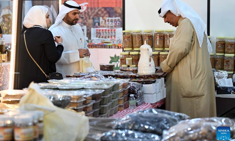 People attend a Ramadan food exhibition in Hawalli Governorate, Kuwait, on March 9, 2023. A Ramadan food exhibition is held in Hawalli Governorate on Thursday and will last until March, 22.(Photo: Xinhua)