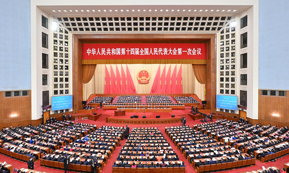 The first session of the 14th National People's Congress closes in Beijing on March 13. Photo: Xinhua