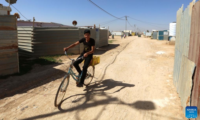 A Syrian refugee is pictured at Zaatari refugee camp in Jordan, on March 13, 2023. (Photo:Xinhua)