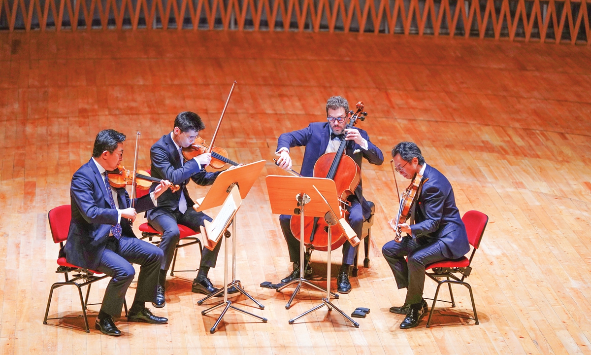 The Shanghai Quartet perform on March 12, 2023 in Shanghai. Photo: Courtesy of the Shanghai Symphony Orchestra