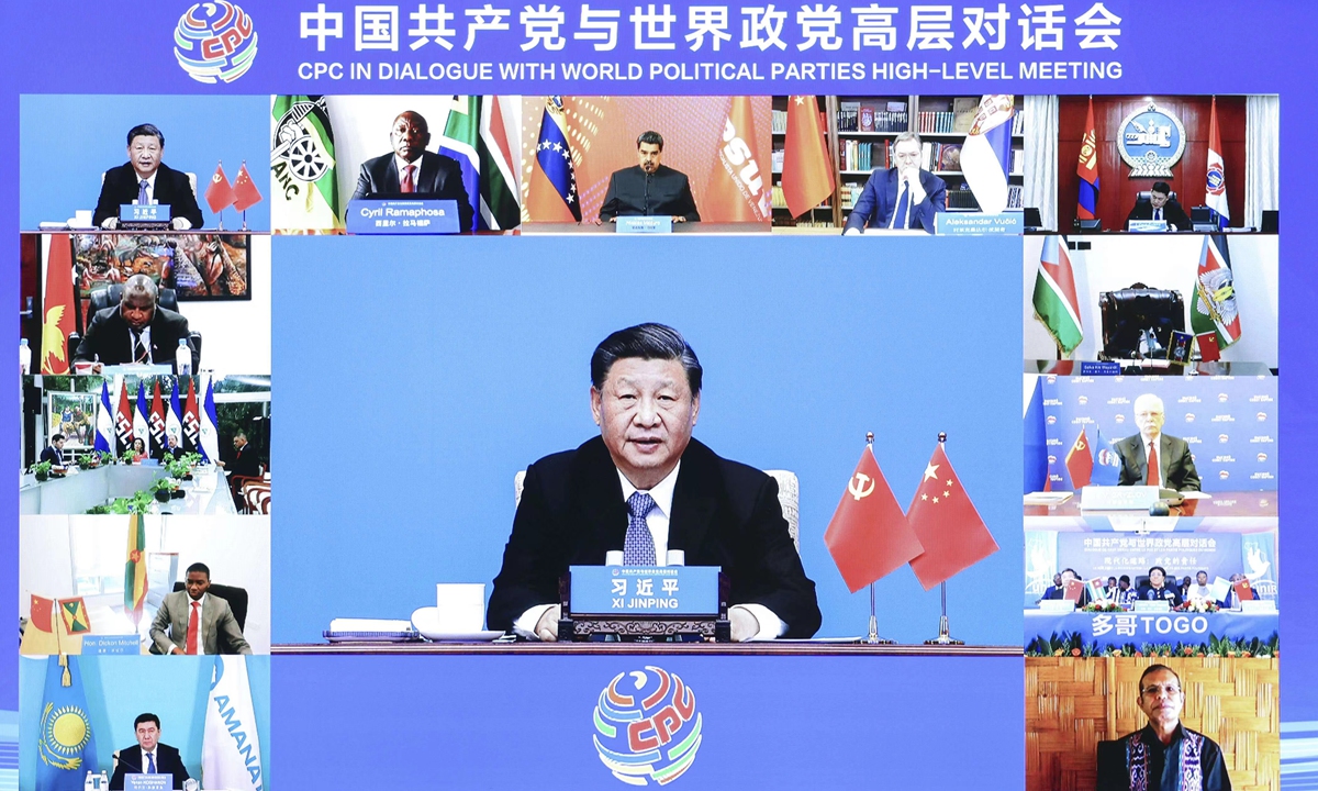 Xi Jinping, general secretary of the Communist Party of China (CPC) Central Committee and Chinese president, attends the CPC in Dialogue with World Political Parties High-Level Meeting via video link and delivers a keynote address in Beijing, capital of China, on March 15, 2023. Photo: Xinhua