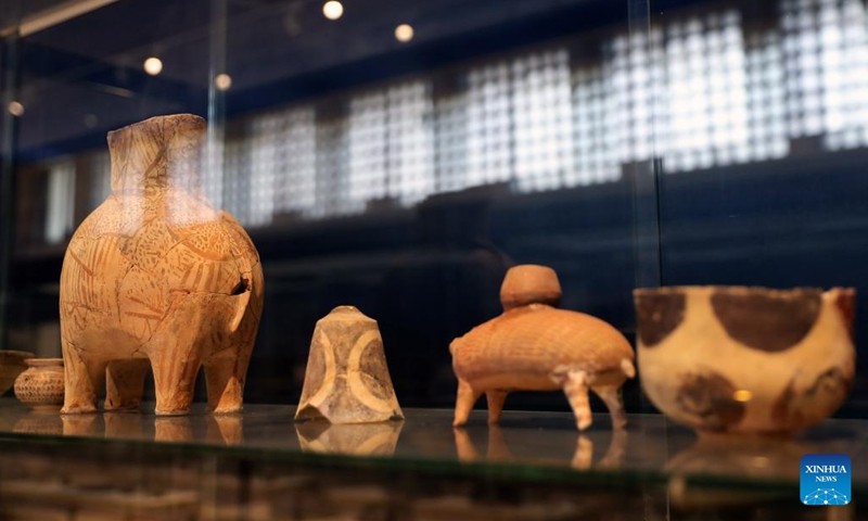 This photo taken on March 6, 2023 shows exhibits at the Iraqi national museum in Baghdad, capital city of Iraq.(Photo: Xinhua)