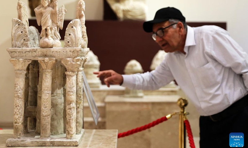 A man visits the Iraqi national museum in Baghdad, capital city of Iraq, March 6, 2023.(Photo: Xinhua)