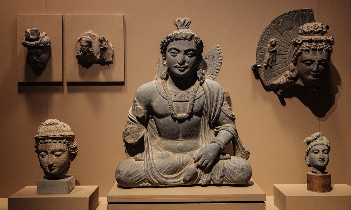 Buddhist statues on display at the exhibition Photo: Li Hao/GT