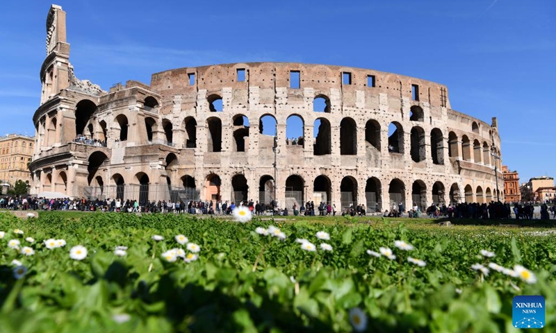 Tourists visit the Colosseum in Rome, Italy, on March 18, 2023. (Photo:Xinhua)