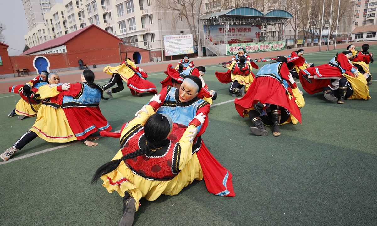 Students practice