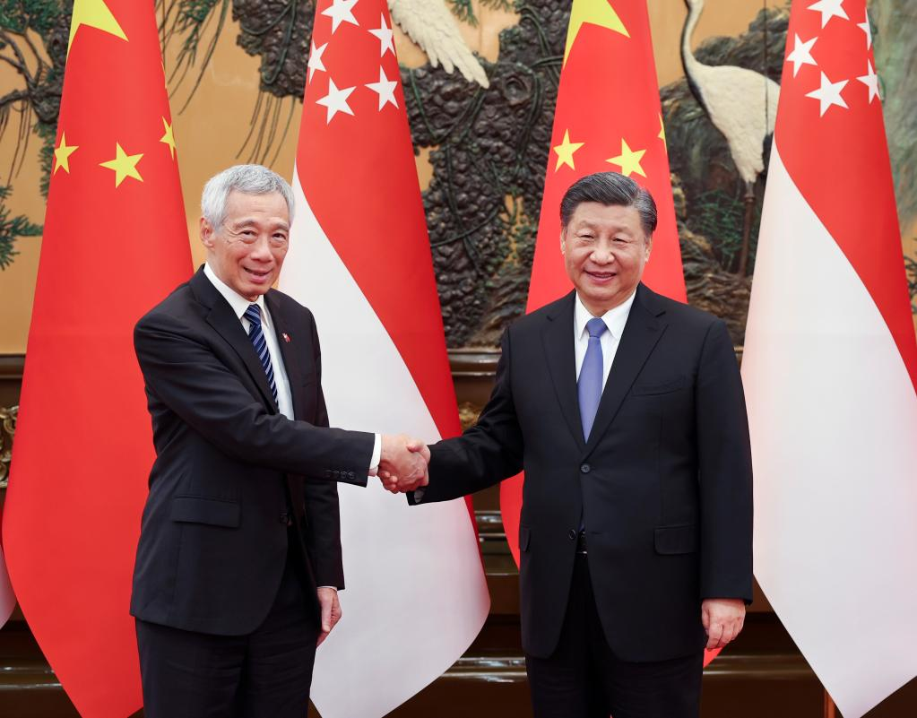Chinese President Xi Jinping meets with Singaporean Prime Minister Lee Hsien Loong in Beijing, capital of China, March 31, 2023. Photo:Xinhua