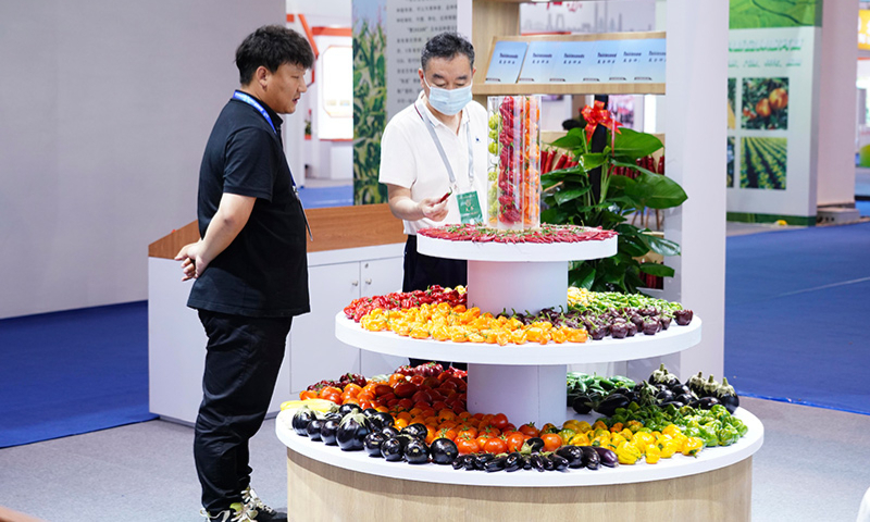 Photo taken on April 2, 2023 shows the exhibition of the 2023 China Seed Congress and Nanfan Agricultural Silicon Valley Forum held in Sanya, South China's Hainan Province. Photo: Xinhua