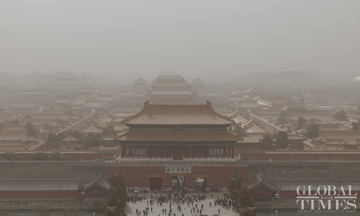 Beijing reports high pollution levels on March 22, 2023 as the largest sandstorms of 2023 sweep across northern China from March 21, 2023. Photo: Li Hao/GT