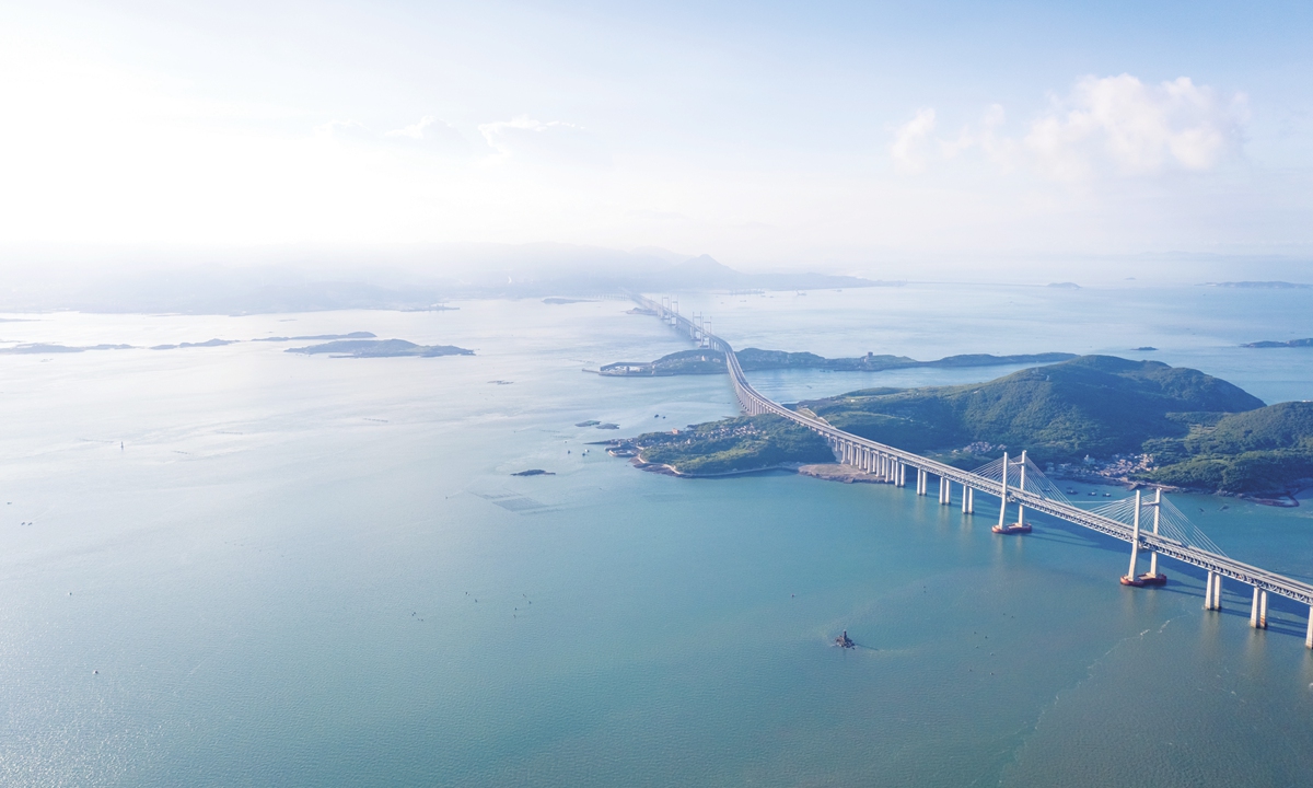A view of Pingtan Strait Road-rail Bridge in East China's Fujian Province. Photo: VCG