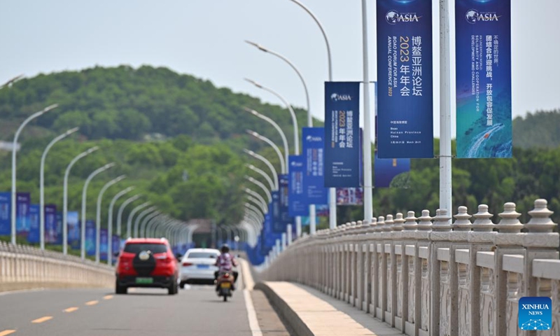 Posters for the Boao Forum for Asia (BFA) Annual Conference 2023 are seen in Boao, south China's Hainan Province, March 25, 2023. The BFA will hold its annual conference from March 28 to 31 in Boao, a coastal town in China's island province of Hainan. (Photo:Xinhua)