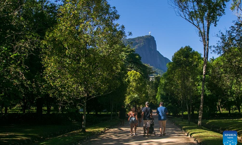 People visit Rio de Janeiro Botanical Garden in Rio de Janeiro, Brazil, on April 1, 2023. (Photo by Claudia Martini/Xinhua)