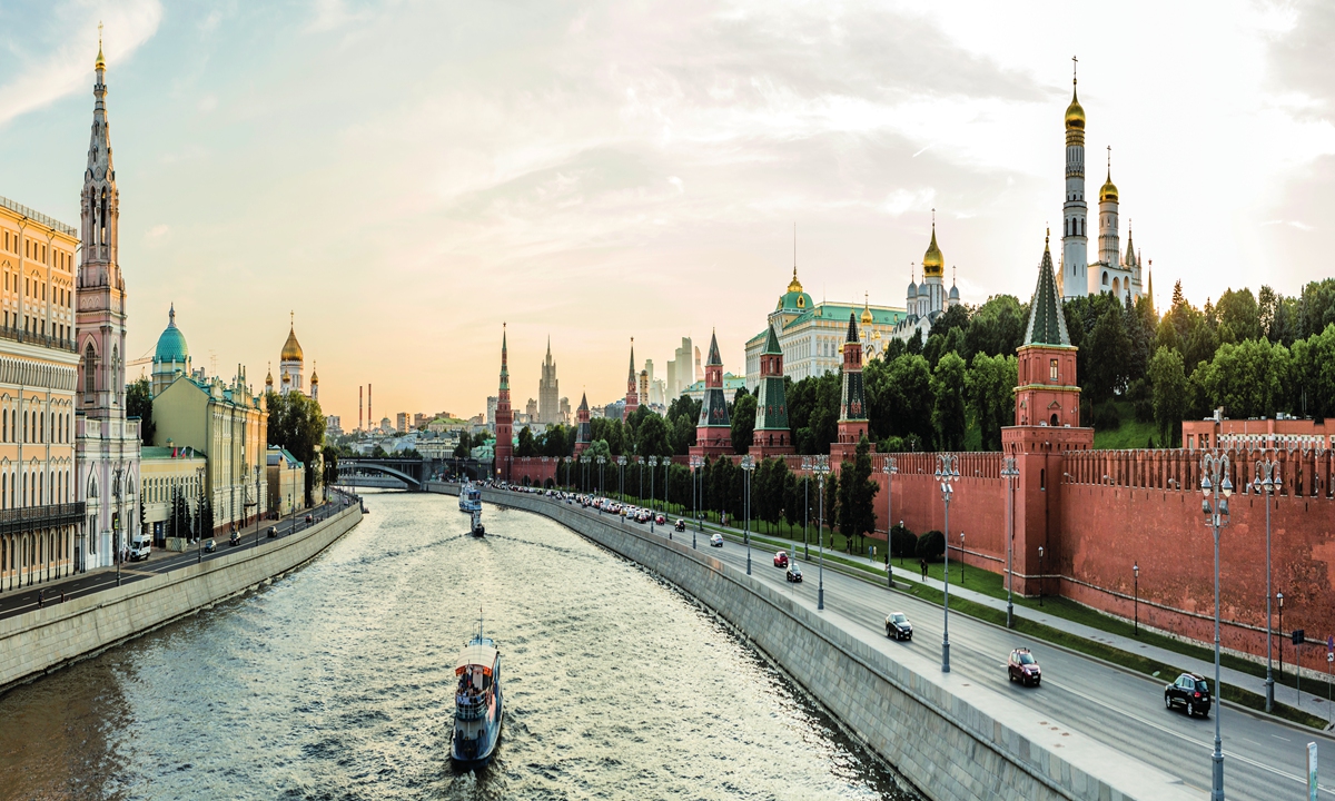 A view of the scenery along the Moskva River in Moscow, Russia Photo: VCG