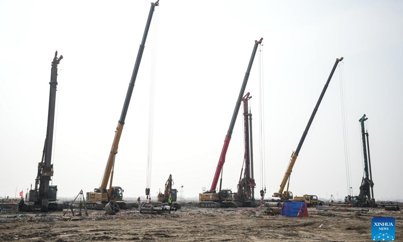 This photo taken on March 29, 2023 shows the groundbreaking ceremony of a major chemical project, a joint investment initiative by China and Saudi Arabia, in Panjin City of northeast China's Liaoning Province. The total investment of the project is 83.7 billion yuan (about 12.2 billion U.S. dollars), of which Saudi Aramco holds a 30 percent stake while the North Huajin Chemical Industries Group Corporation and Panjin XinCheng Industrial Group hold 51 and 19 percent, respectively.(Photo: Xinhua)