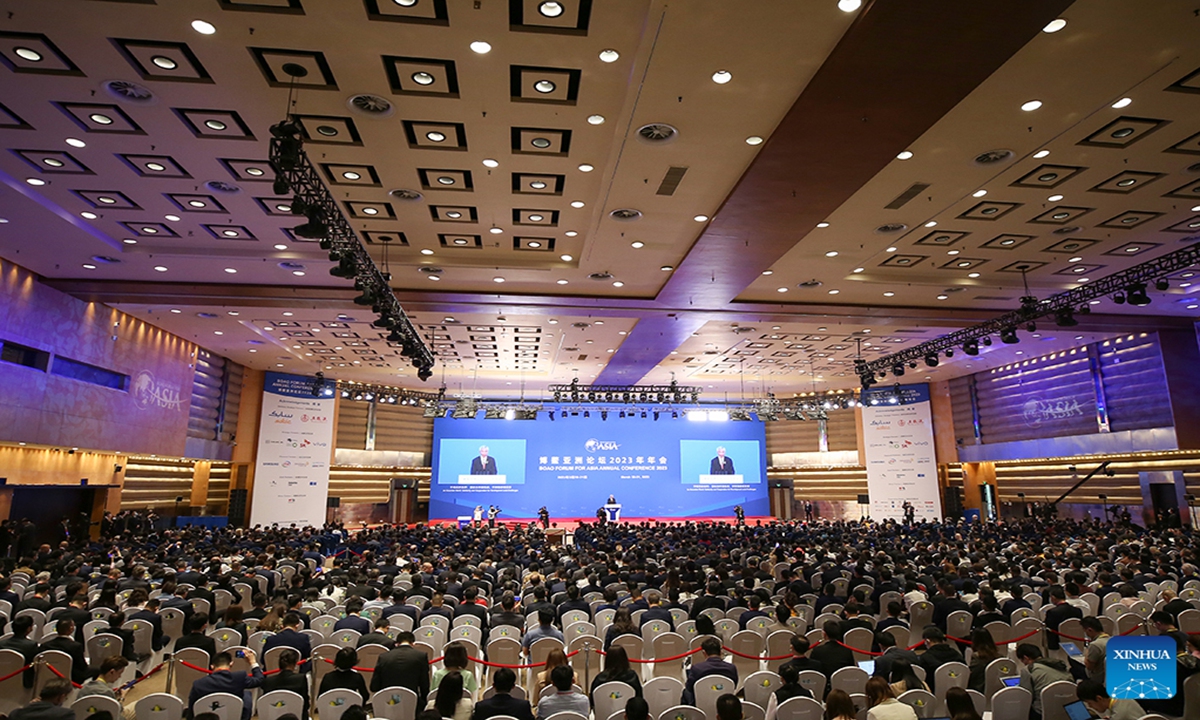 This photo taken on March 30, 2023 shows the opening ceremony of the Boao Forum for Asia Annual Conference 2023 in Boao, south China's Hainan Province. Photo:Xinhua